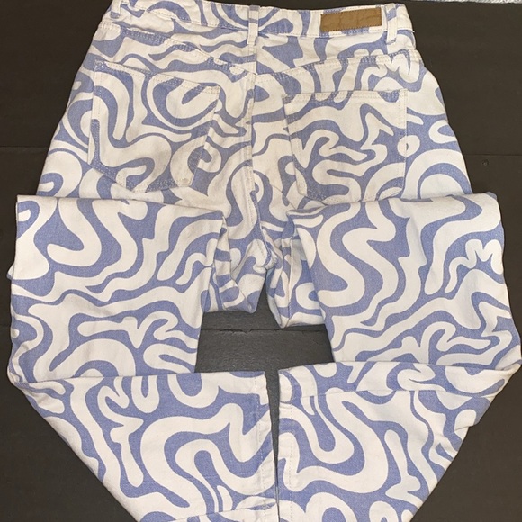 Cotton On Size 8 Long Straight Jeans In Blue Swirl - Picture 10 of 15